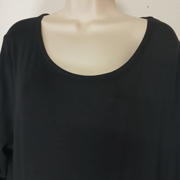 NWT LuLaRoe Georgia Black 3 tier ruffle mid length dress long sleeve size 3X - Picture 3 of 9